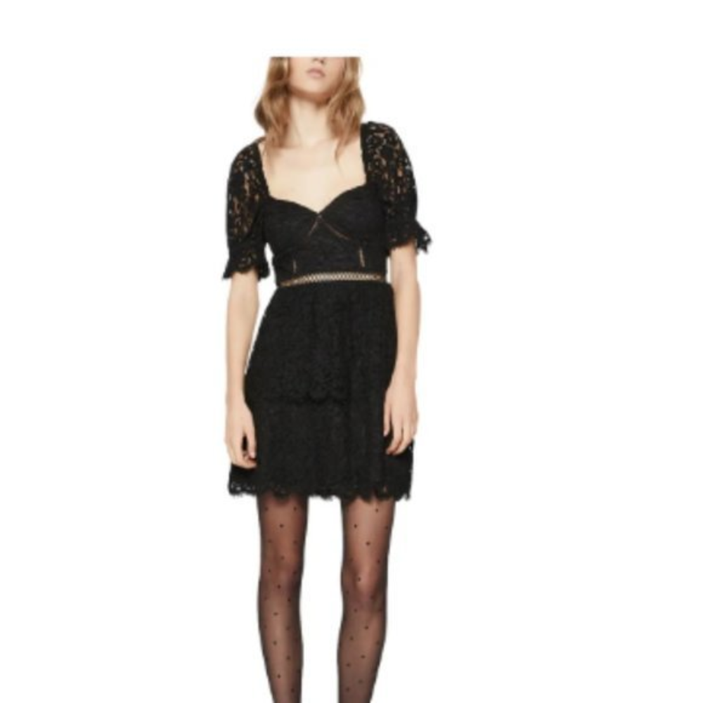 BARDOT NWT Lace Minidress, Main, color, BLACK‎ sz 10